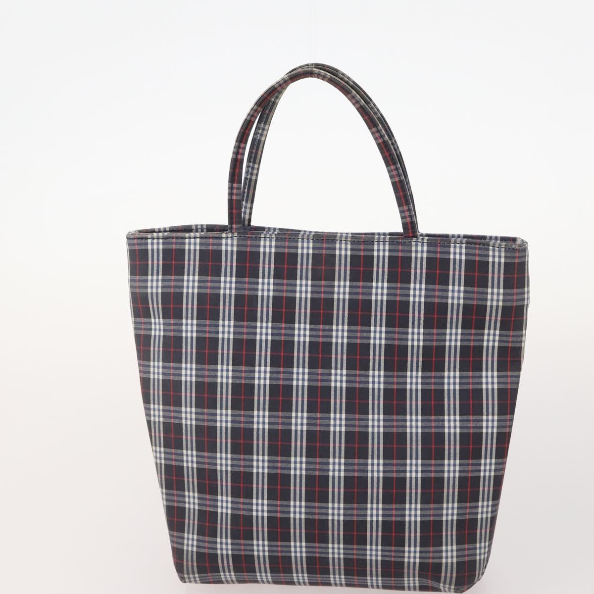 BURBERRY Nova Check Blue Label Bag Canvas nylon 5 Set Black Blue Auth fm5240