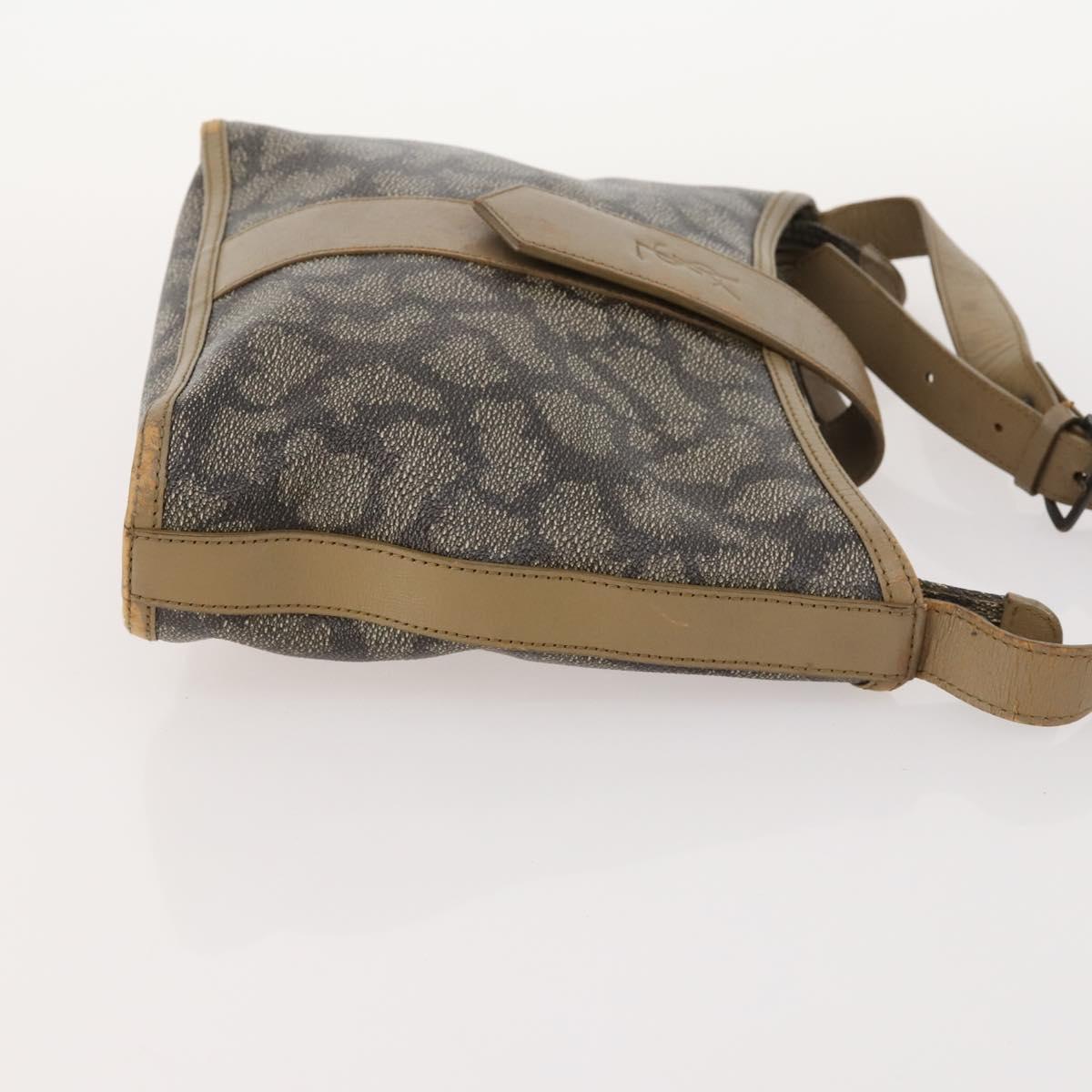 SAINT LAURENT Shoulder Bag PVC 4 Set Gray White Auth fm5241