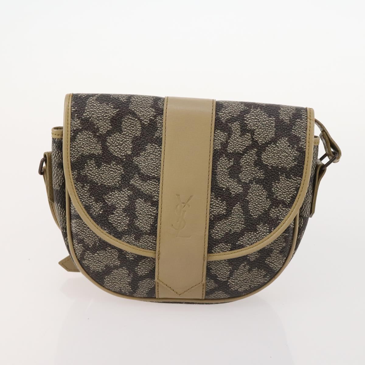 SAINT LAURENT Shoulder Bag PVC 4 Set Gray White Auth fm5241