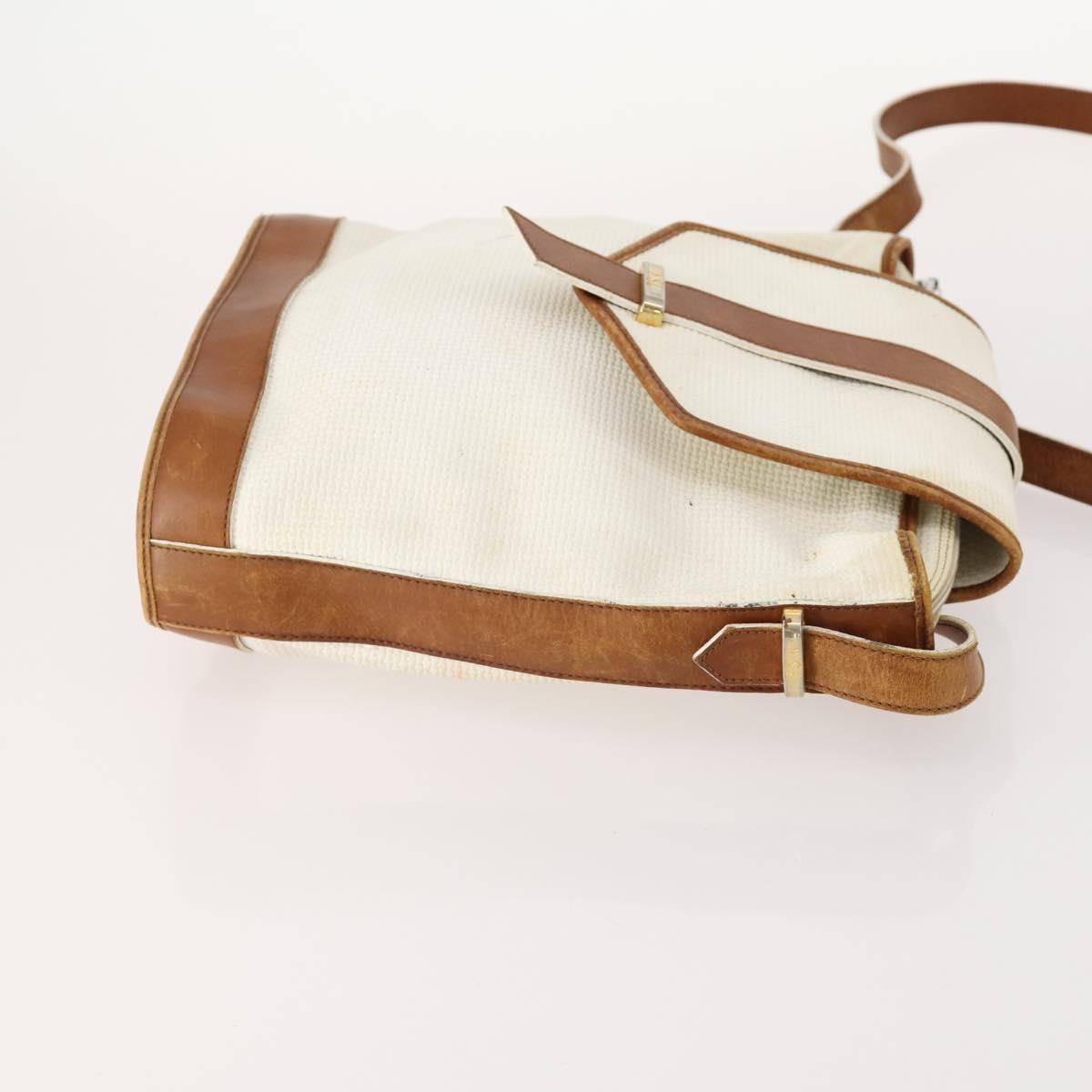 SAINT LAURENT Shoulder Bag PVC 4 Set Gray White Auth fm5241