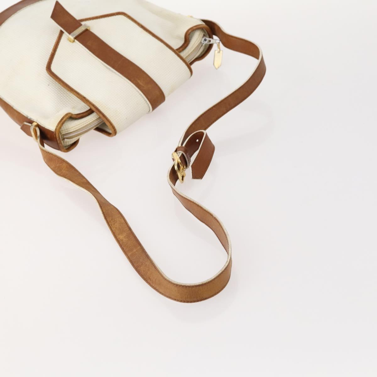 SAINT LAURENT Shoulder Bag PVC 4 Set Gray White Auth fm5241