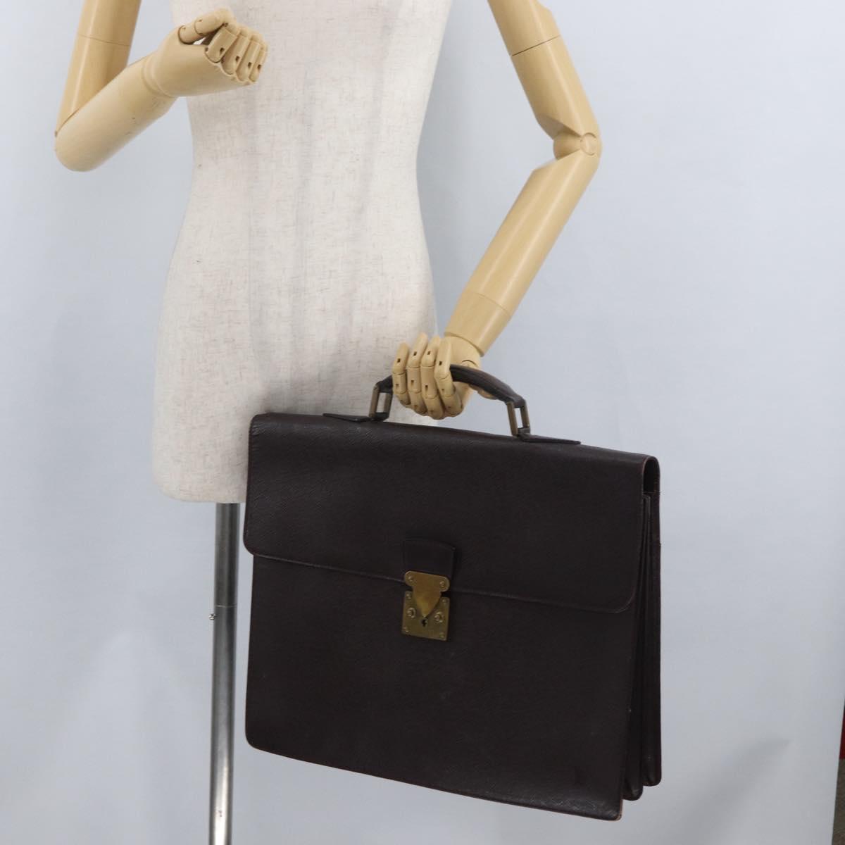LOUIS VUITTON Taiga Serviette Moskova Business Bag Ardoise M30032 Auth fm5250