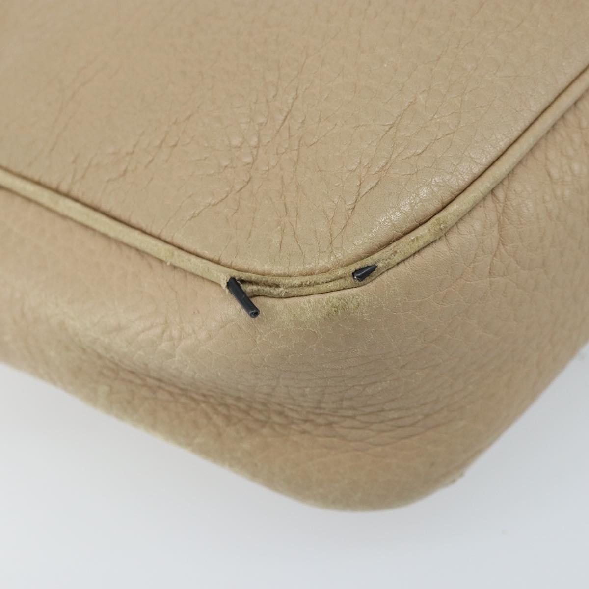 GUCCI Soho Shoulder Bag Leather Beige Gold 308361 Auth fm5252