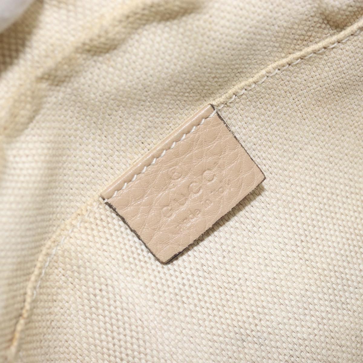 GUCCI Soho Shoulder Bag Leather Beige Gold 308361 Auth fm5252