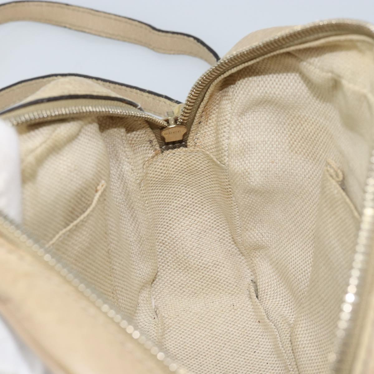 GUCCI Soho Shoulder Bag Leather Beige Gold 308361 Auth fm5252