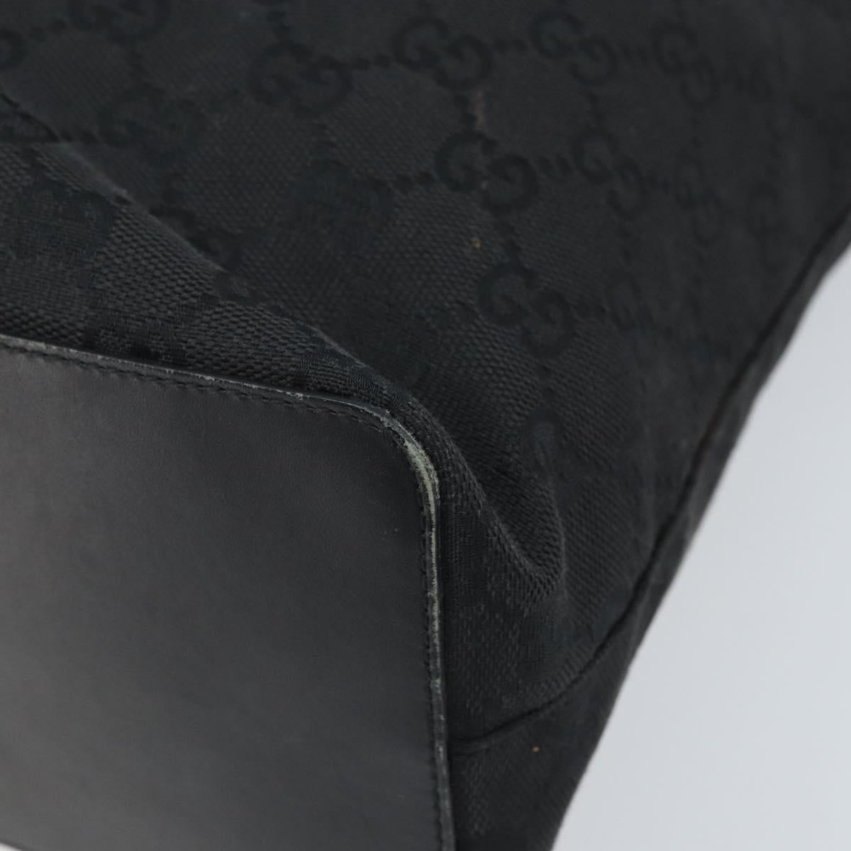 GUCCI GG Canvas Shoulder Bag Black Gold 002 1119 Auth fm5253
