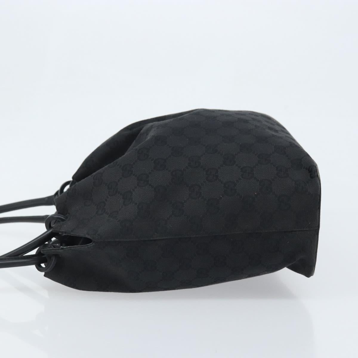 GUCCI GG Canvas Shoulder Bag Black Gold 002 1119 Auth fm5253