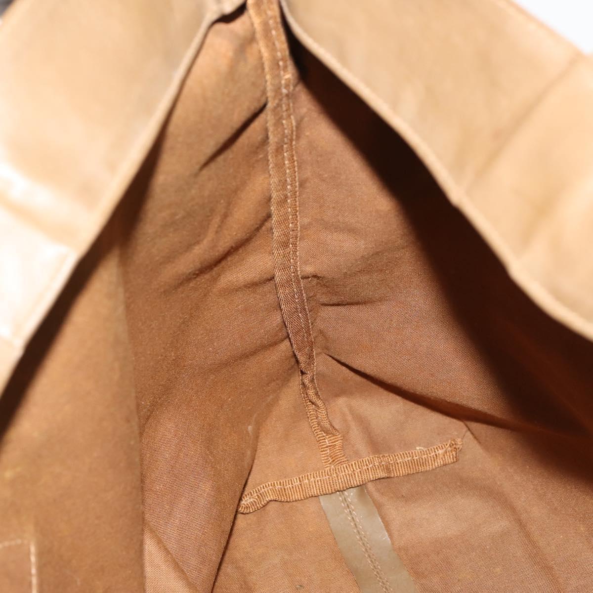 CHANEL COCO Mark Tote Bag Vinyl Brown CC Auth fm5255