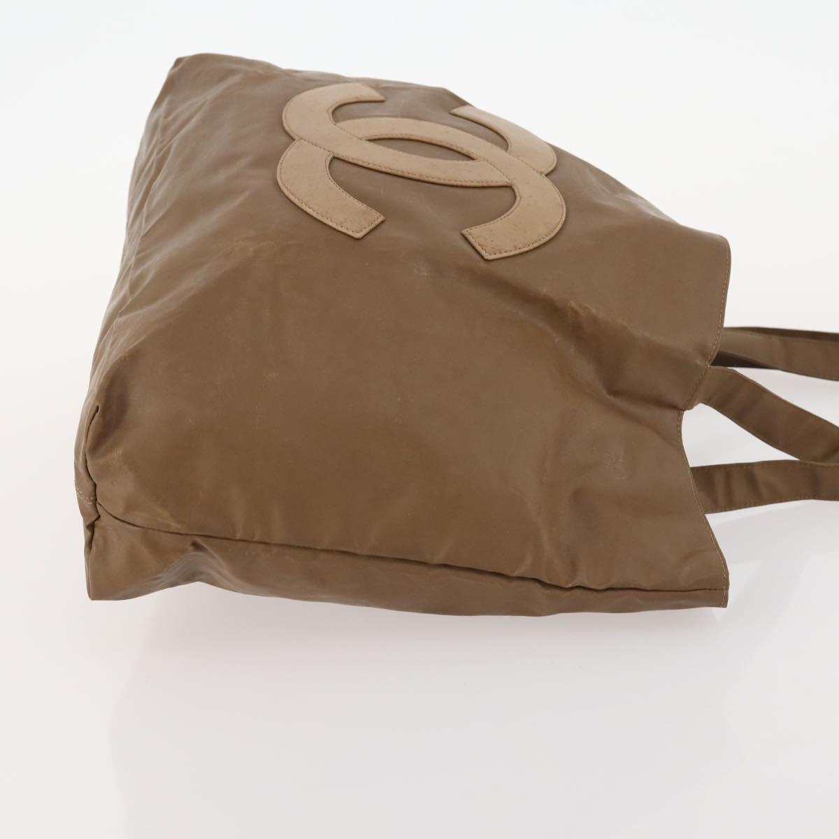 CHANEL COCO Mark Tote Bag Vinyl Brown CC Auth fm5255