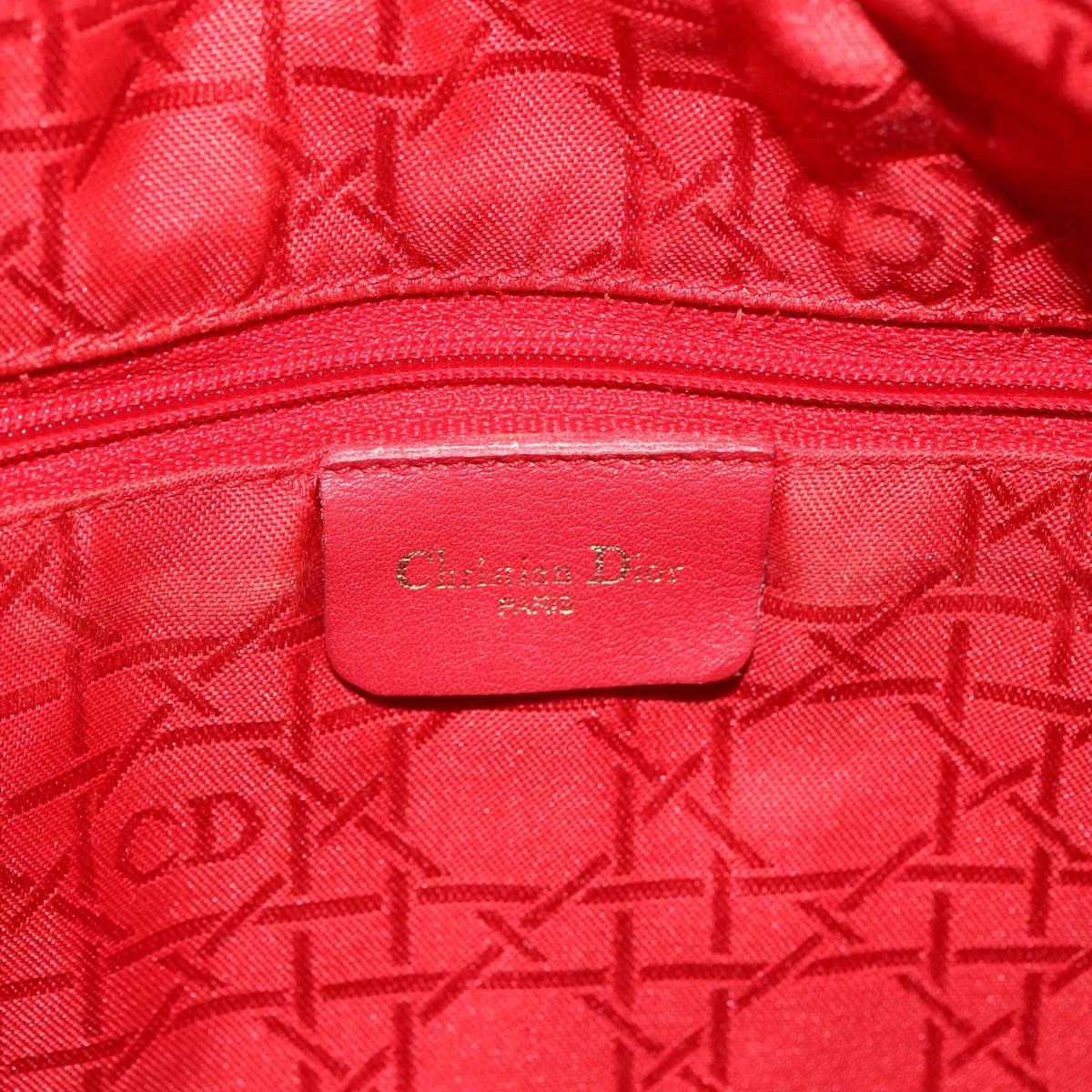 Christian Dior Canage Tote Bag Nylon Black Gold Auth fm5259