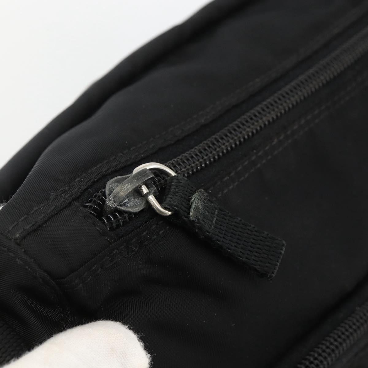 PRADA Shoulder Bag Nylon Black Silver Auth fm5260