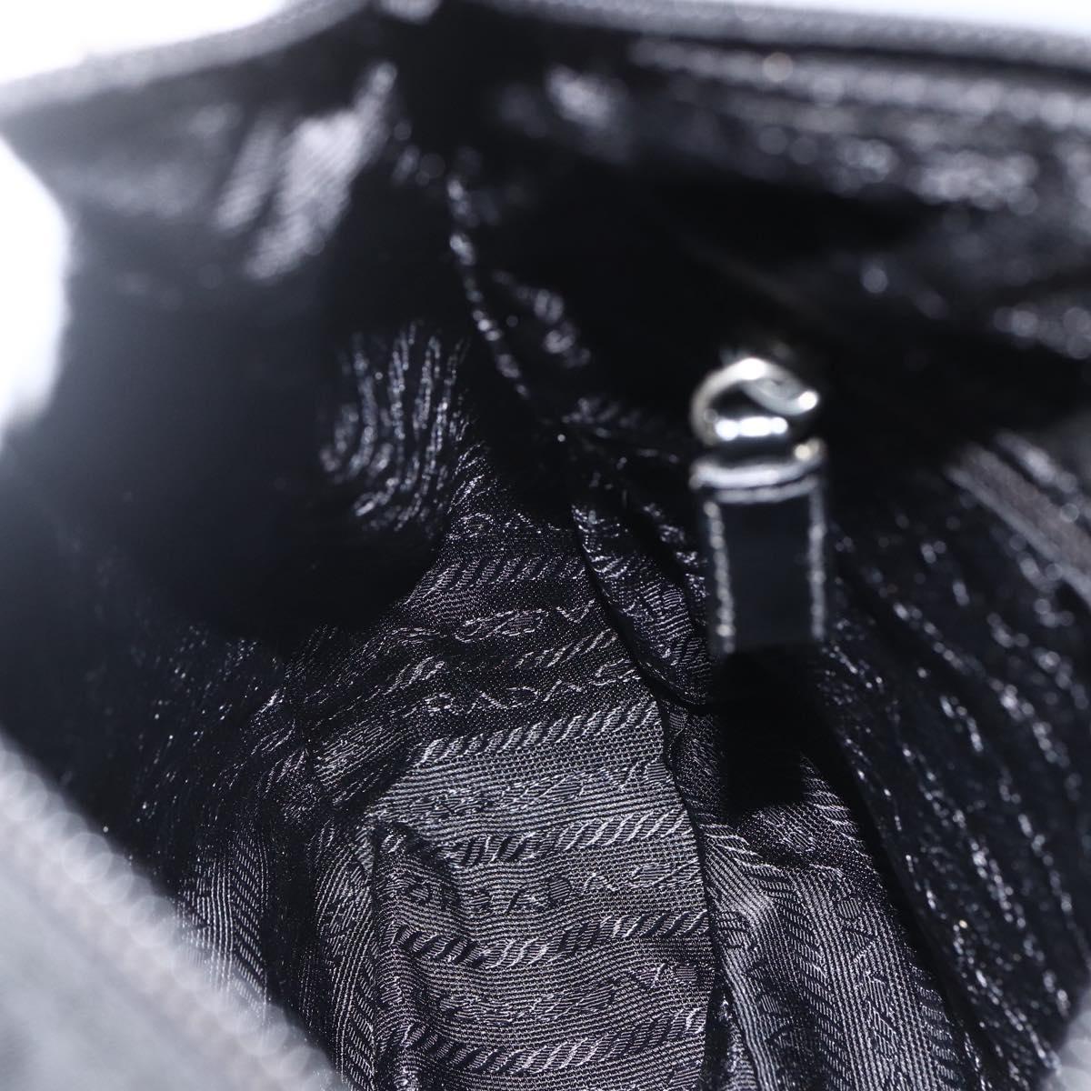 PRADA Shoulder Bag Nylon Black Silver Auth fm5260