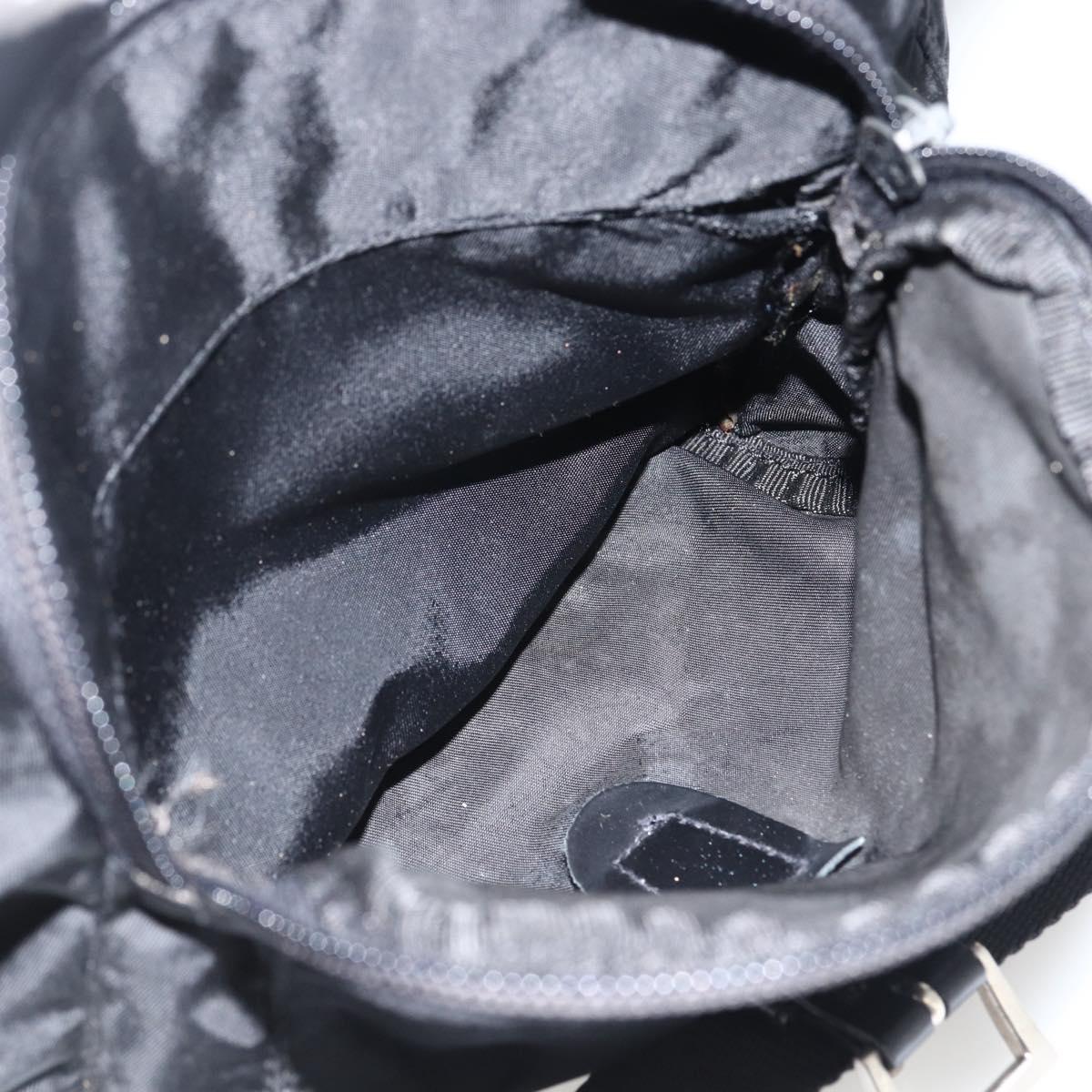 PRADA Shoulder Bag Nylon Black Silver Auth fm5260