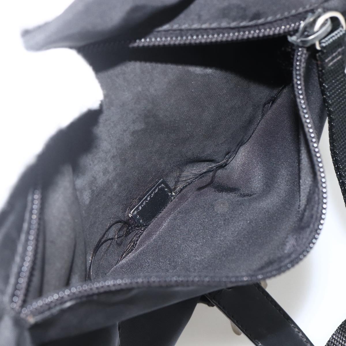 PRADA Shoulder Bag Nylon Black Silver Auth fm5260