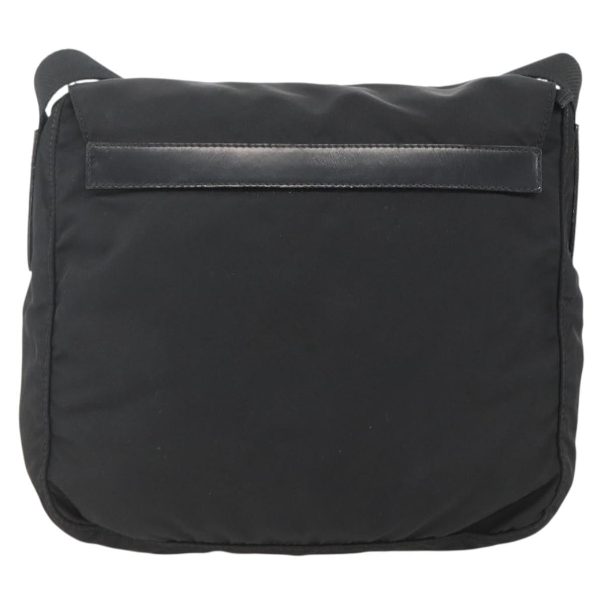 PRADA Shoulder Bag Nylon Black Silver Auth fm5260