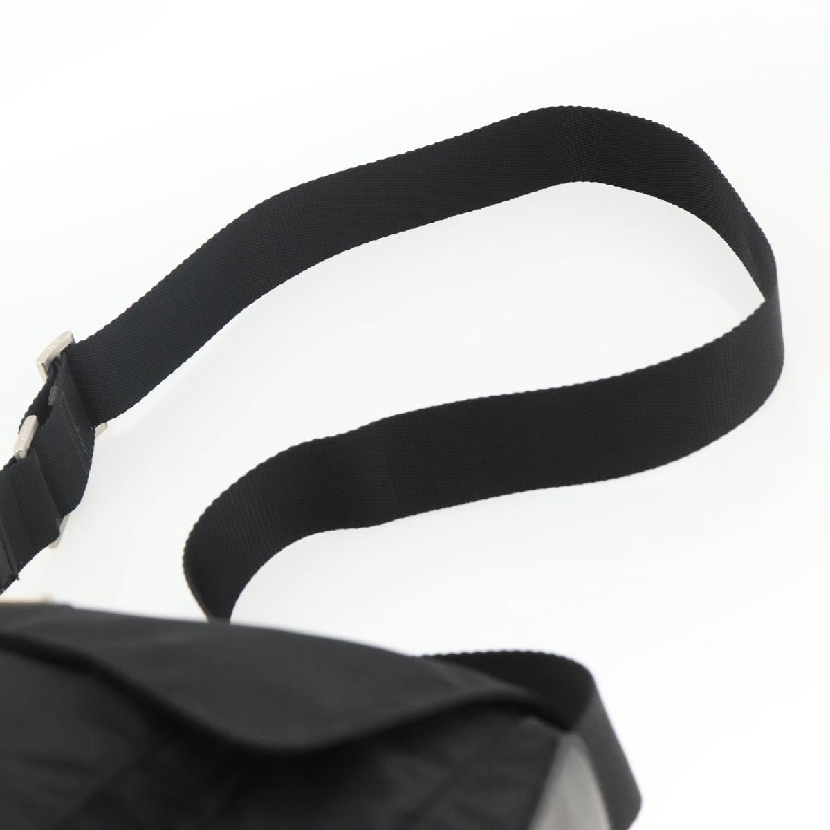 PRADA Shoulder Bag Nylon Black Silver Auth fm5260