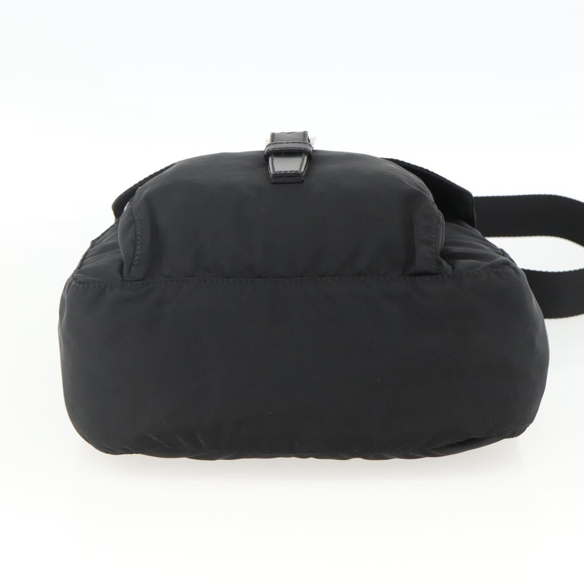 PRADA Shoulder Bag Nylon Black Silver Auth fm5260