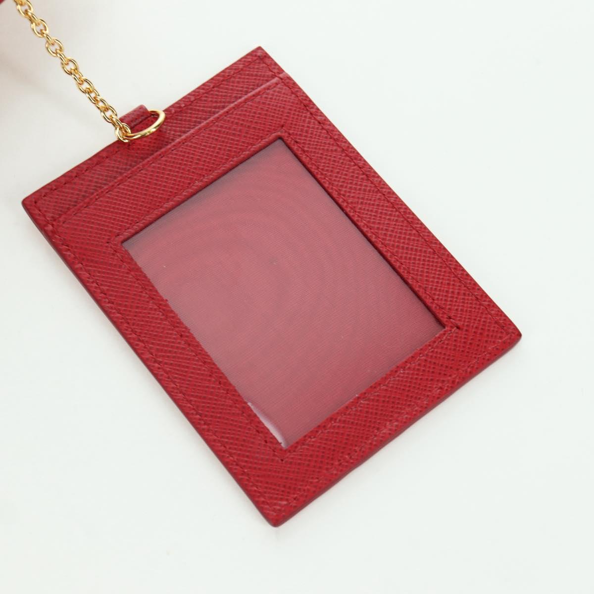 PRADA Long Wallet Safiano leather Red Gold Auth fm5264