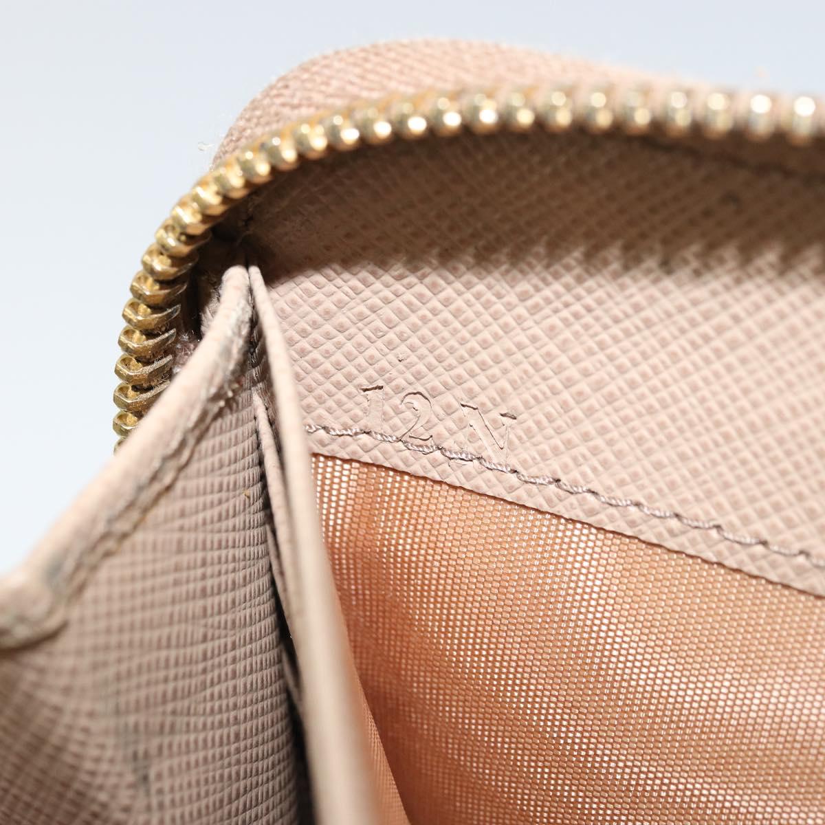 PRADA Ribbon Long Wallet Safiano leather Beige Gold Auth fm5266
