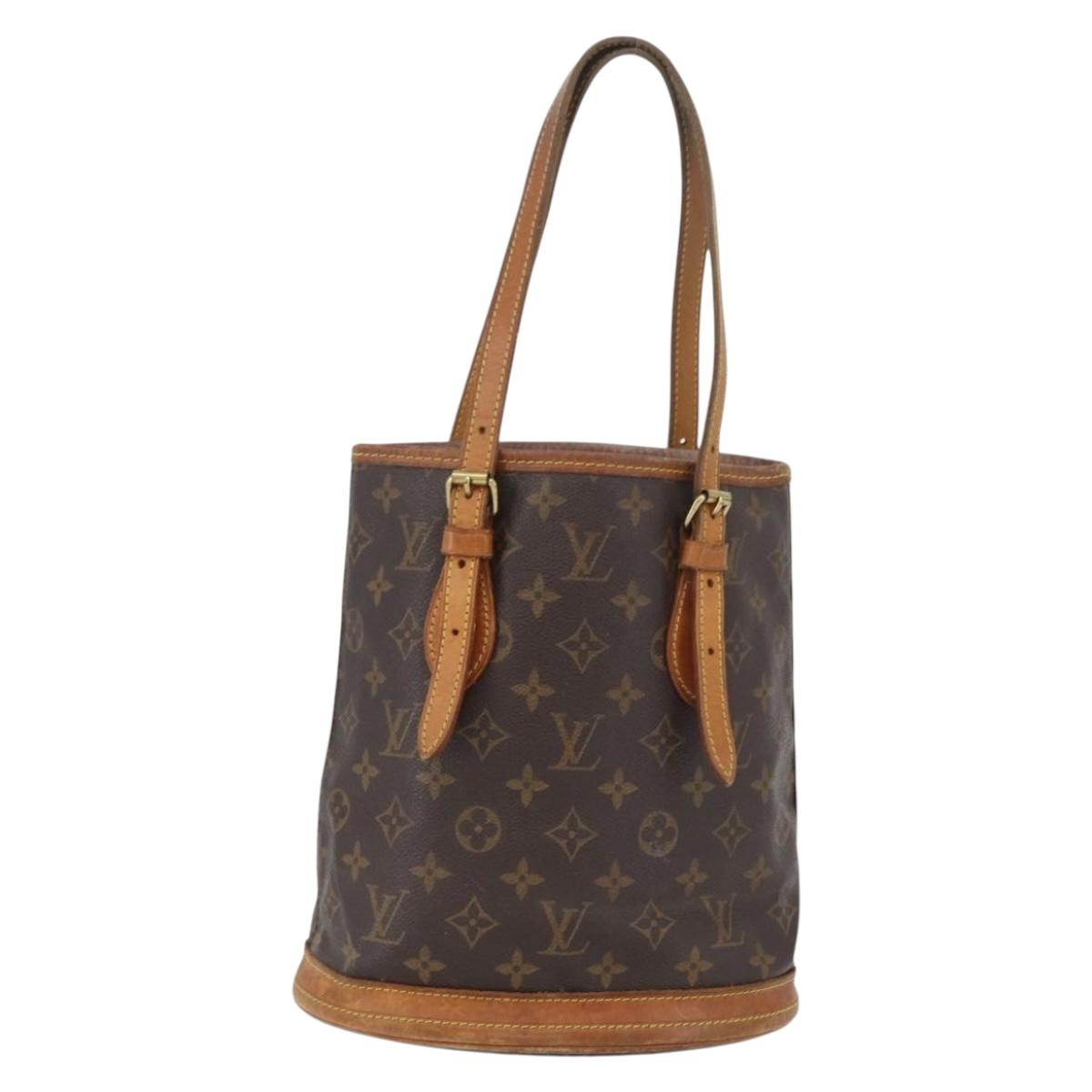 LOUIS VUITTON Monogram Bucket PM Shoulder Bag M42238 LV Auth fm5288