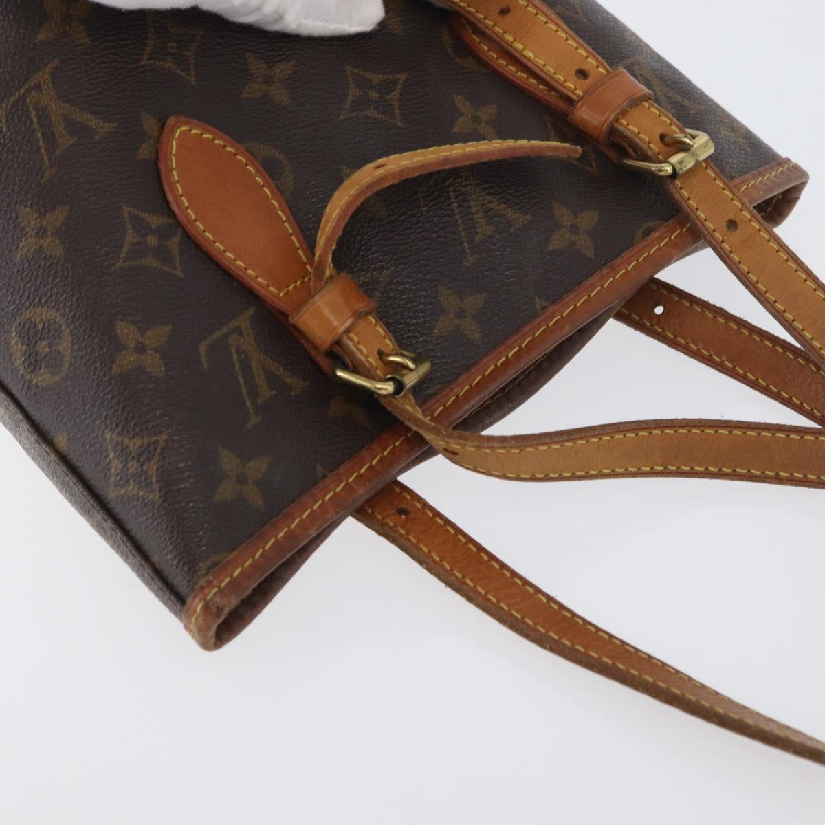 LOUIS VUITTON Monogram Bucket PM Shoulder Bag M42238 LV Auth fm5288