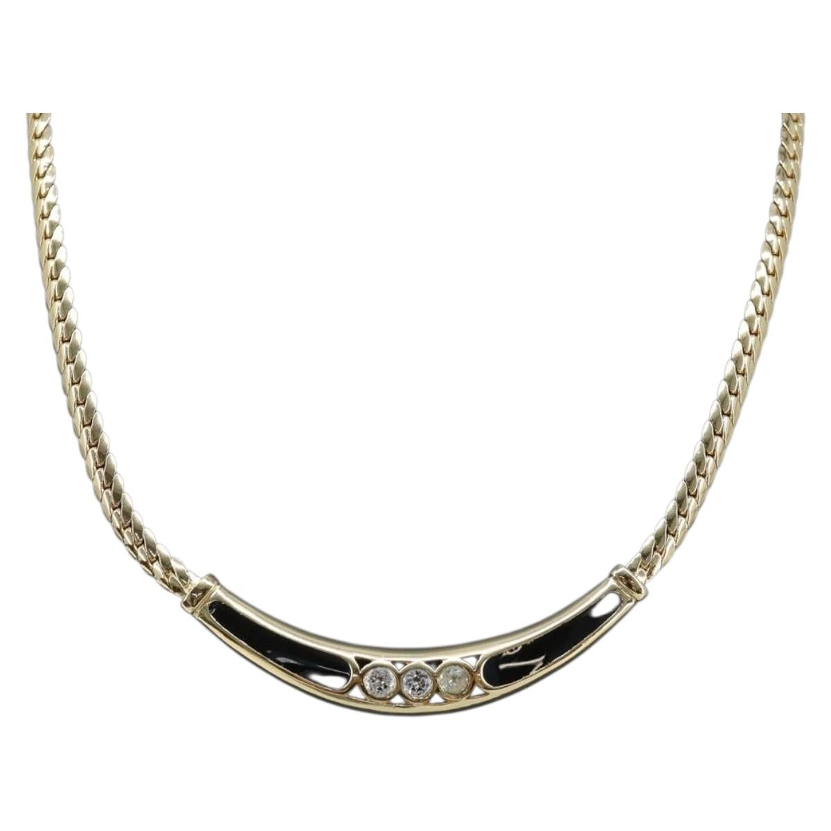 Christian Dior Necklace metal Gold Auth fm5301