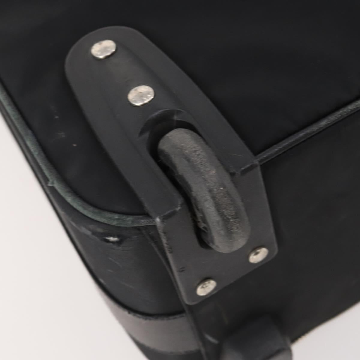 PRADA Carry Case Trunk Nylon Black Silver Auth fm5302
