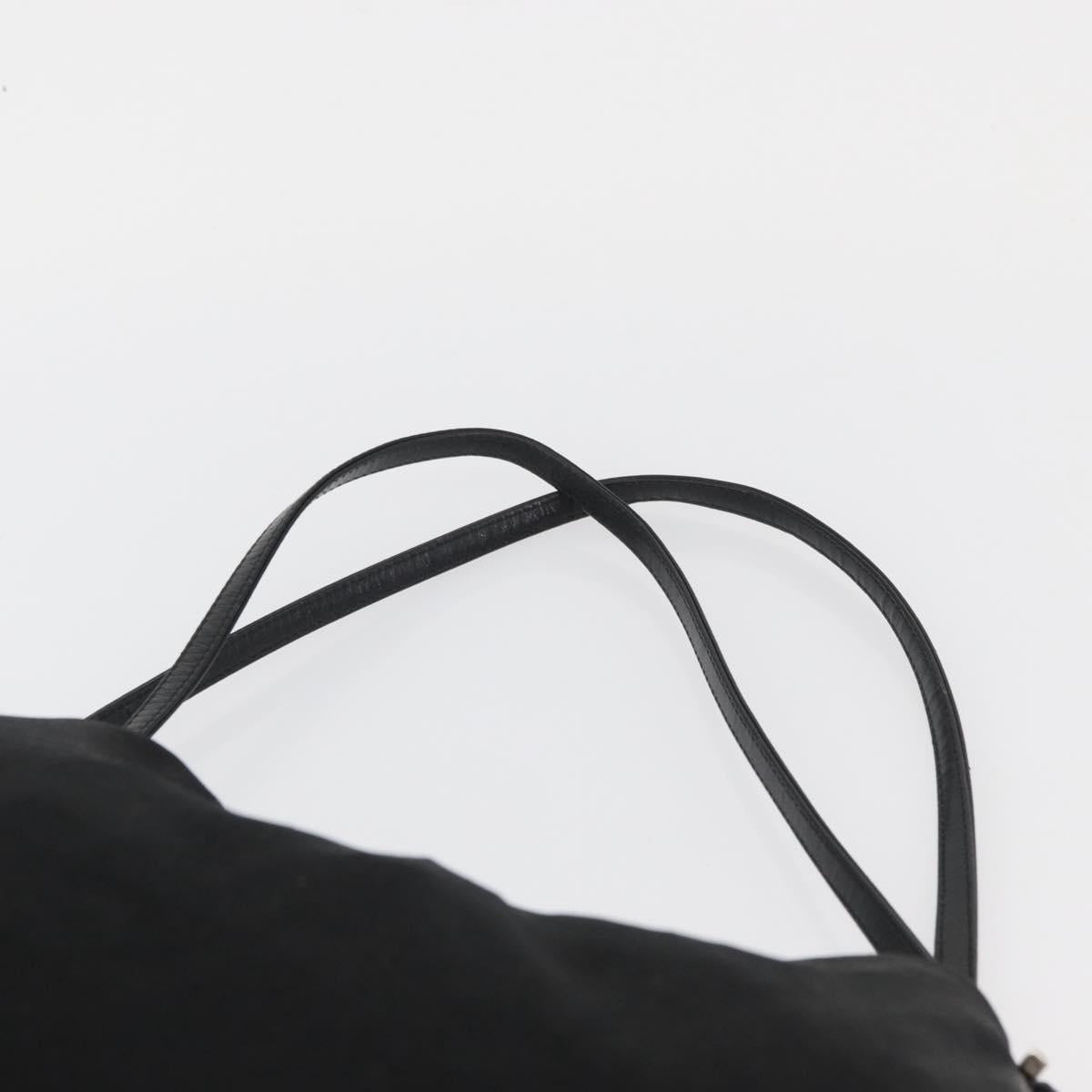 FENDI Tote Bag Nylon Black Silver Auth fm5308