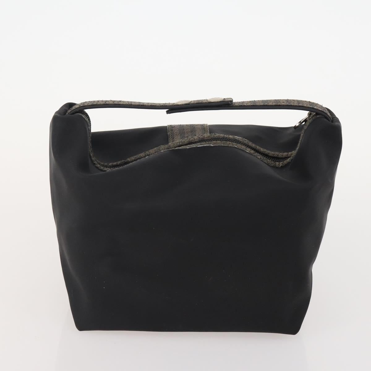 FENDI Pecan Canvas Zucchino Canvas Hand Bag 3 Set Brown Black Navy Auth fm5309