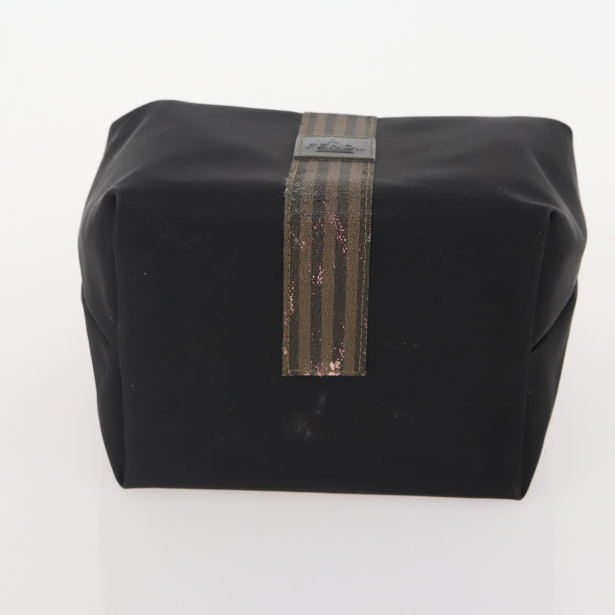 FENDI Pecan Canvas Zucchino Canvas Hand Bag 3 Set Brown Black Navy Auth fm5309