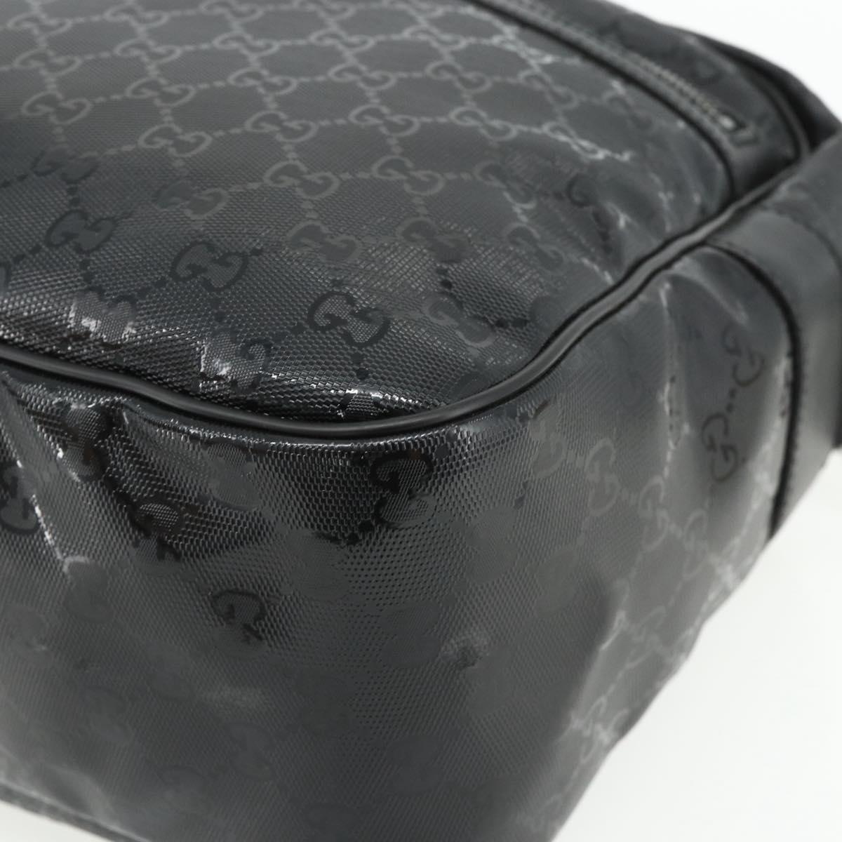 GUCCI GG implementation Shoulder Bag PVC Black Silver 211107 Auth fm5312A