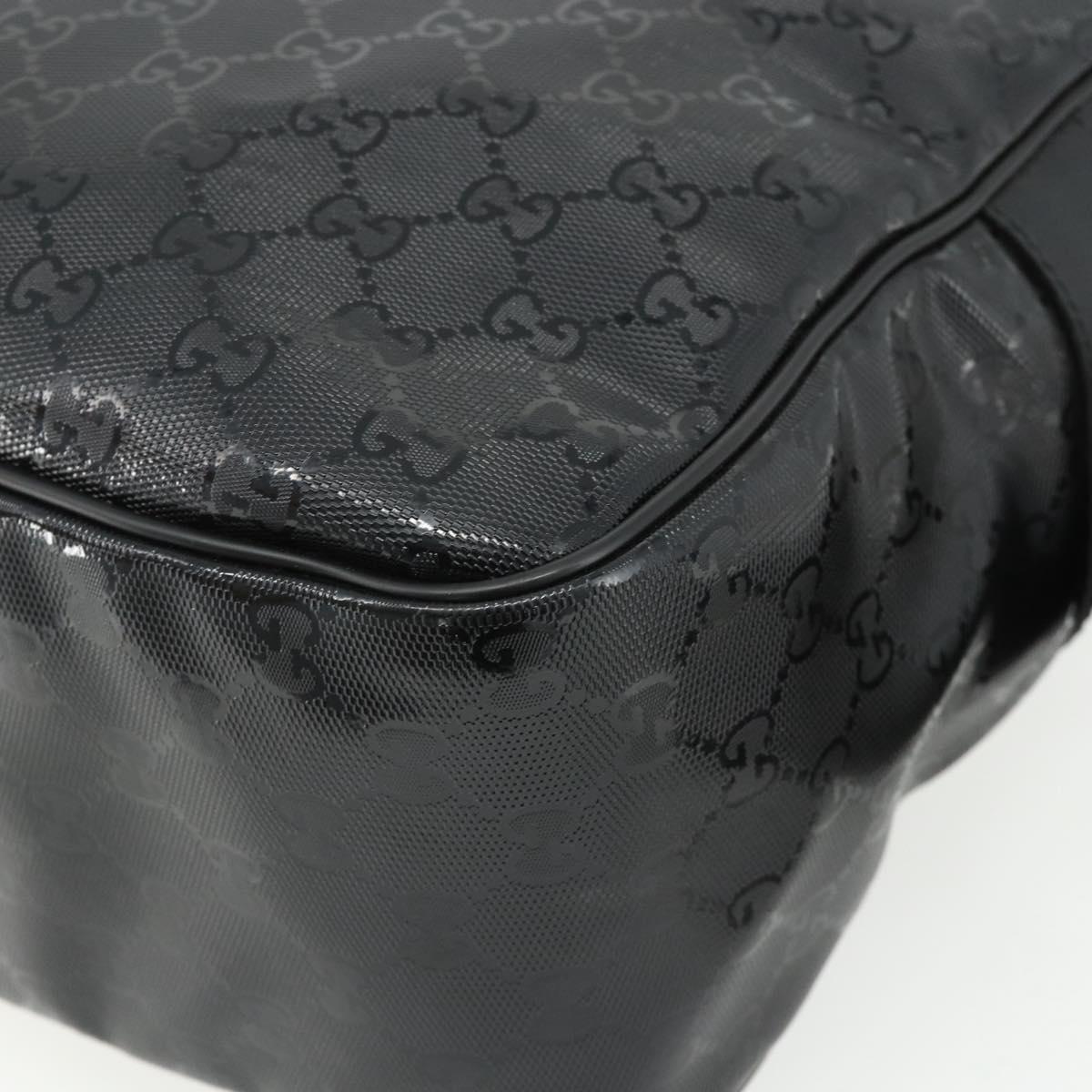 GUCCI GG implementation Shoulder Bag PVC Black Silver 211107 Auth fm5312A