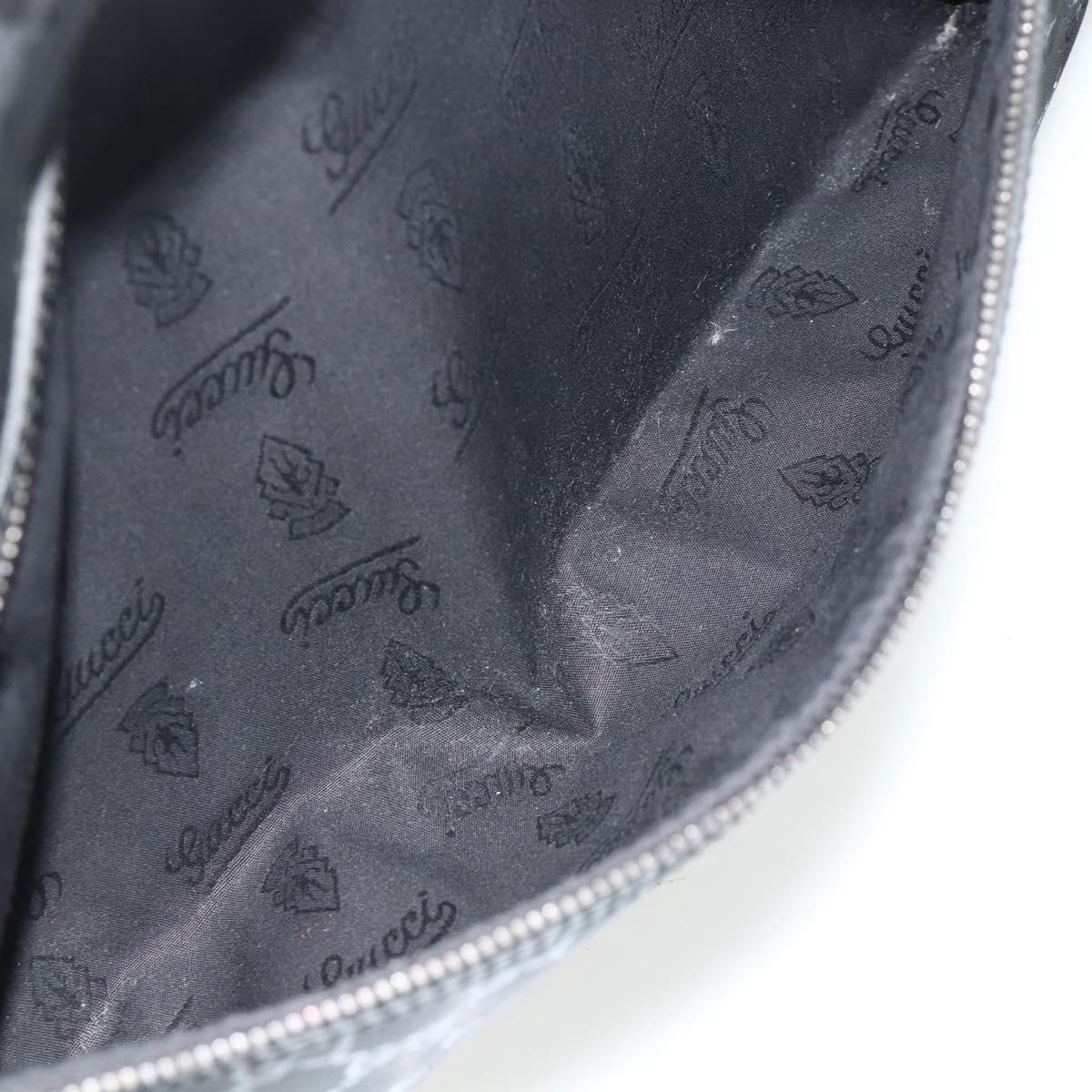 GUCCI GG implementation Shoulder Bag PVC Black Silver 211107 Auth fm5312A