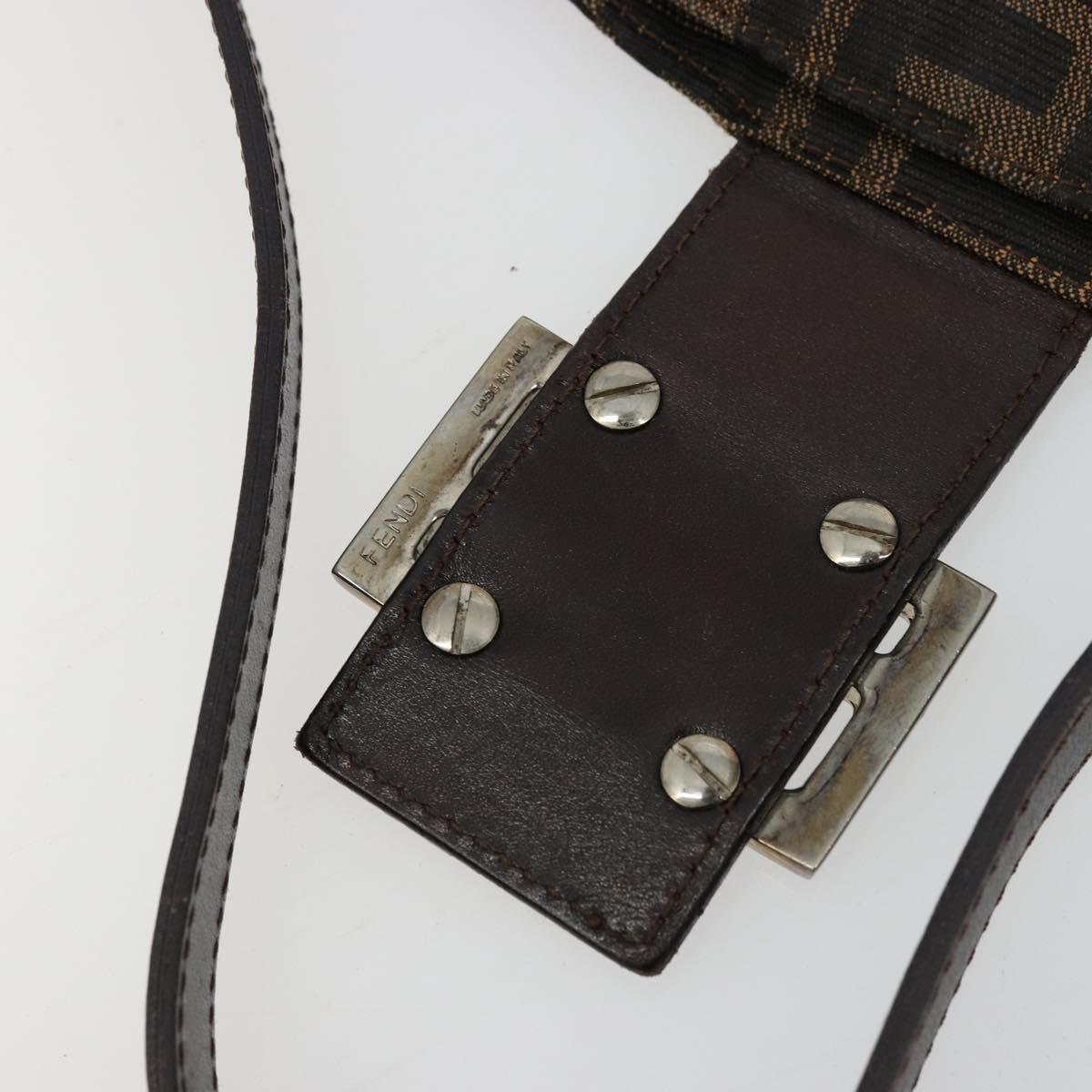 FENDI Zucca Canvas Mamma Baguette Bag Black Brown 222826426 Auth fm5313A