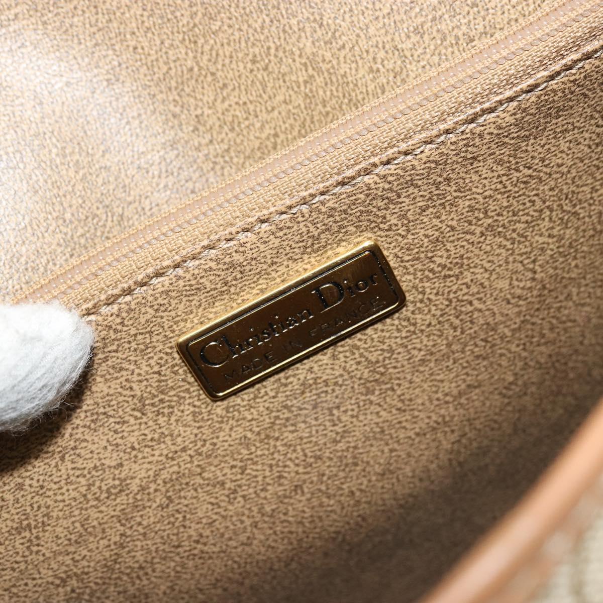 Christian Dior Honeycomb Canvas Bag PVC Beige Gold 000 109 0122 Auth fm5314A