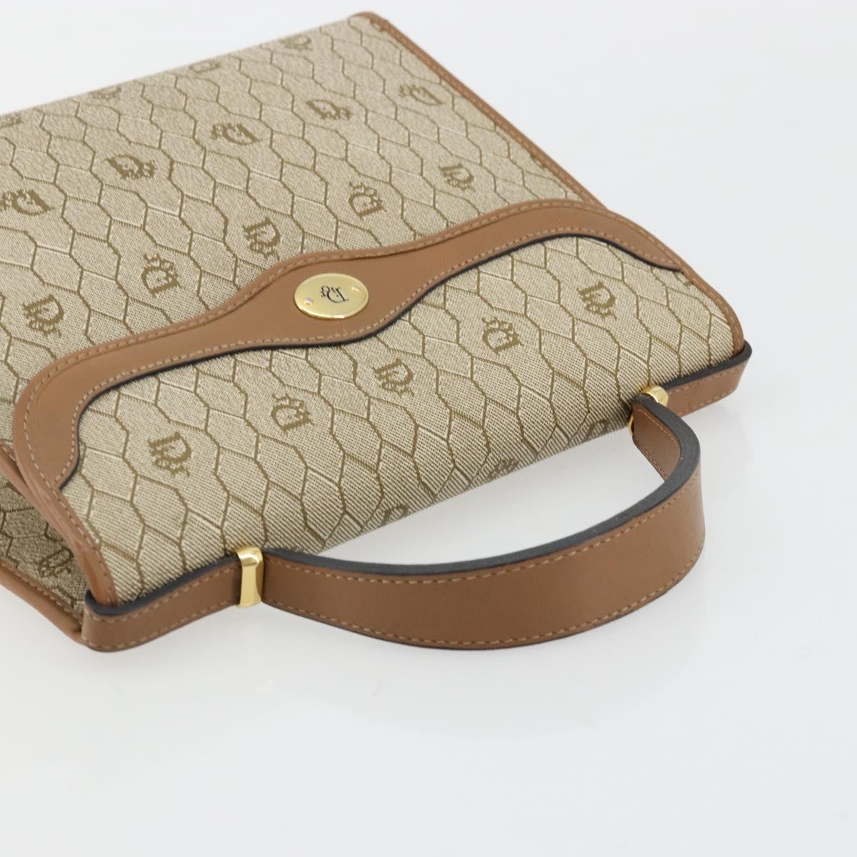 Christian Dior Honeycomb Canvas Bag PVC Beige Gold 000 109 0122 Auth fm5314A