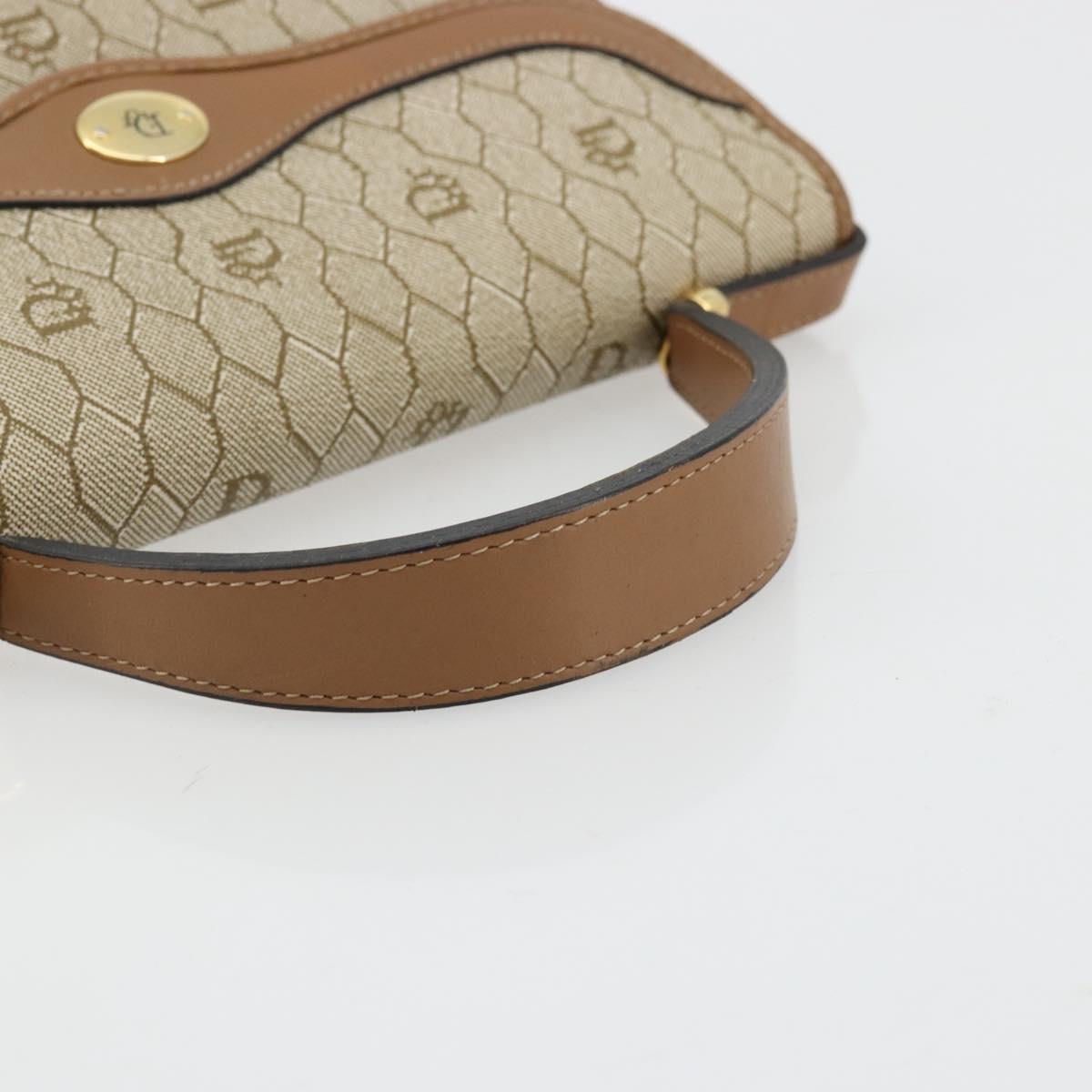 Christian Dior Honeycomb Canvas Bag PVC Beige Gold 000 109 0122 Auth fm5314A
