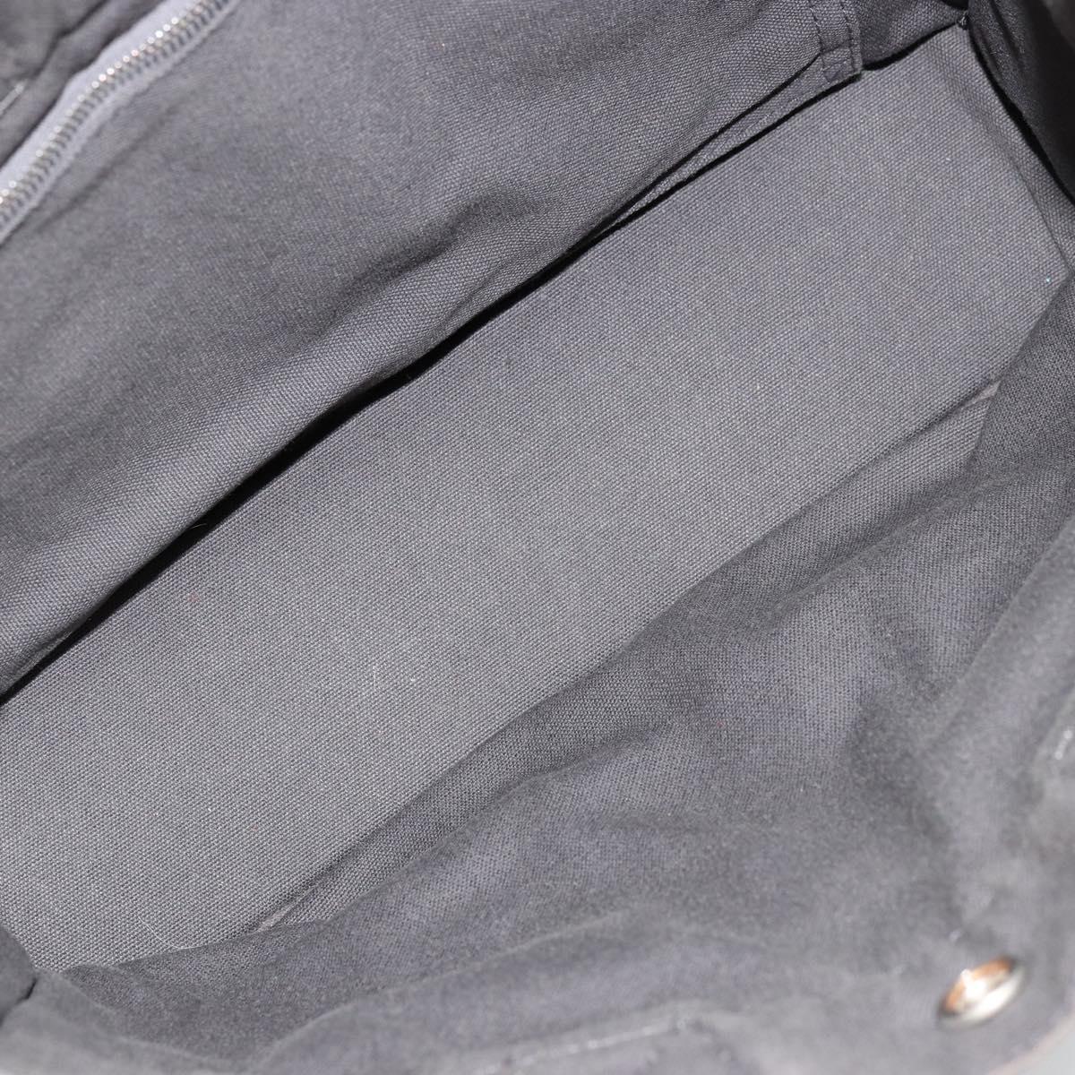 HERMES Fourre ToutPM Hand Bag Cotton Gray Silver Auth fm5317