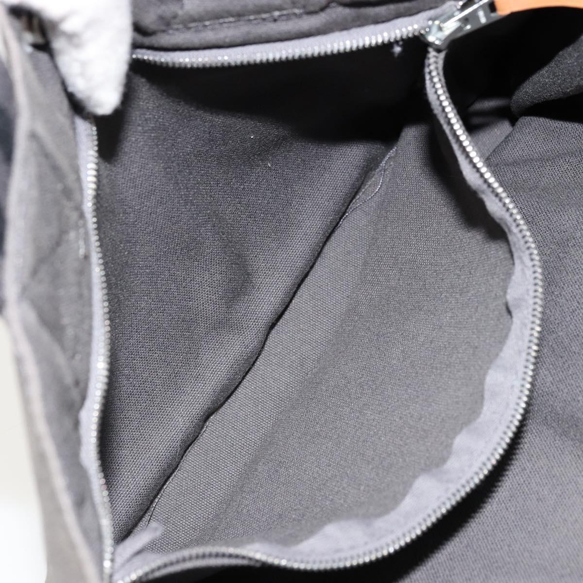 HERMES Fourre ToutPM Hand Bag Cotton Gray Silver Auth fm5317