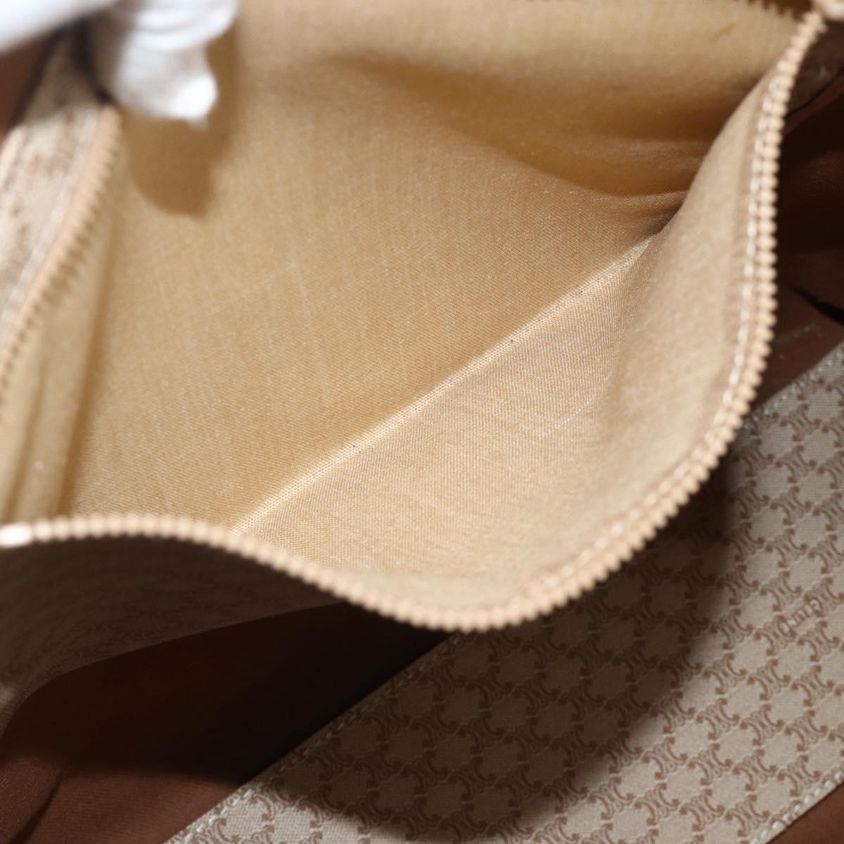 CELINE Macadam Canvas Tote Bag PVC Beige Gold Auth fm5318
