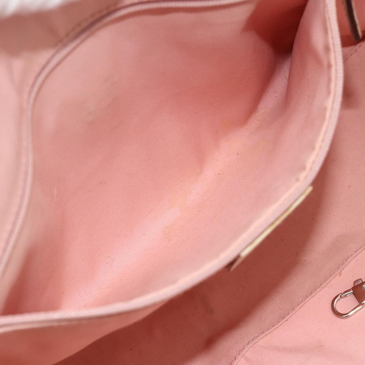 GUCCI GG Canvas Tote Bag Pink Silver 145810 Auth fm5322