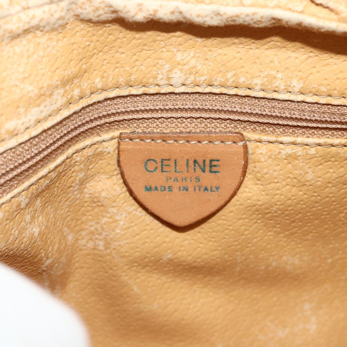 CELINE Macadam Canvas Shoulder Bag PVC Leather Brown Gold Auth fm5323
