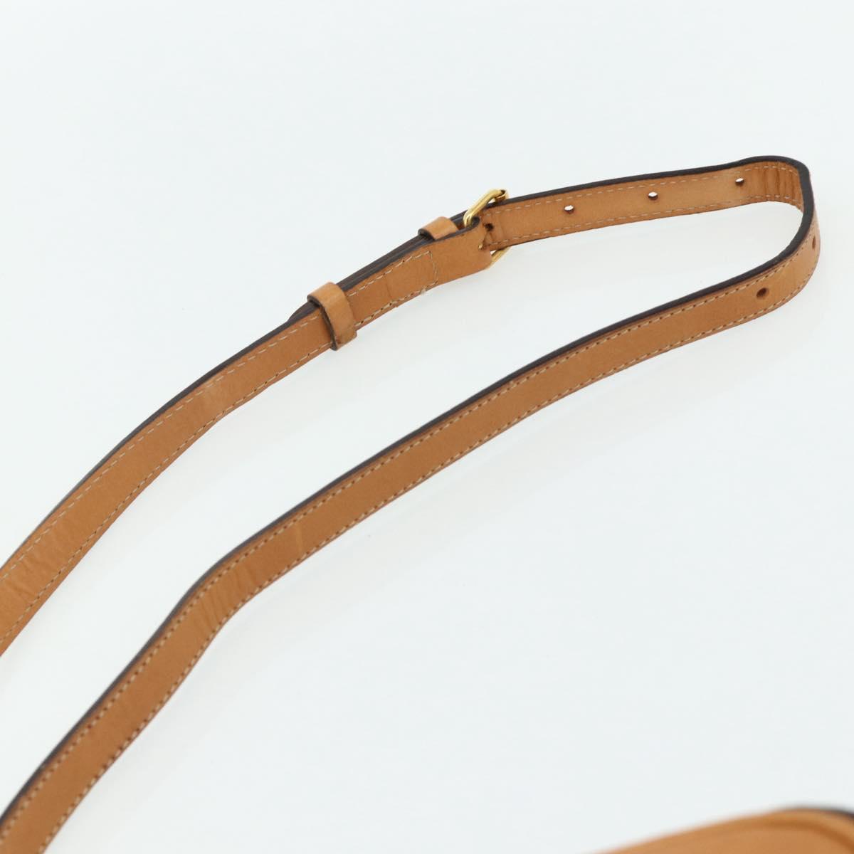 CELINE Macadam Canvas Shoulder Bag PVC Leather Brown Gold Auth fm5323