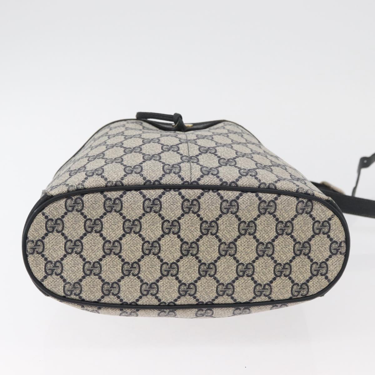 GUCCI GG Supreme Web Sherry Line Purse Bag PVC Navy Gold 41 02 033 Auth fm5327