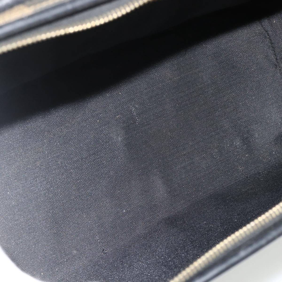 FENDI Pecan Canvas Hand Bag PVC 2way Black Brown Auth fm5333