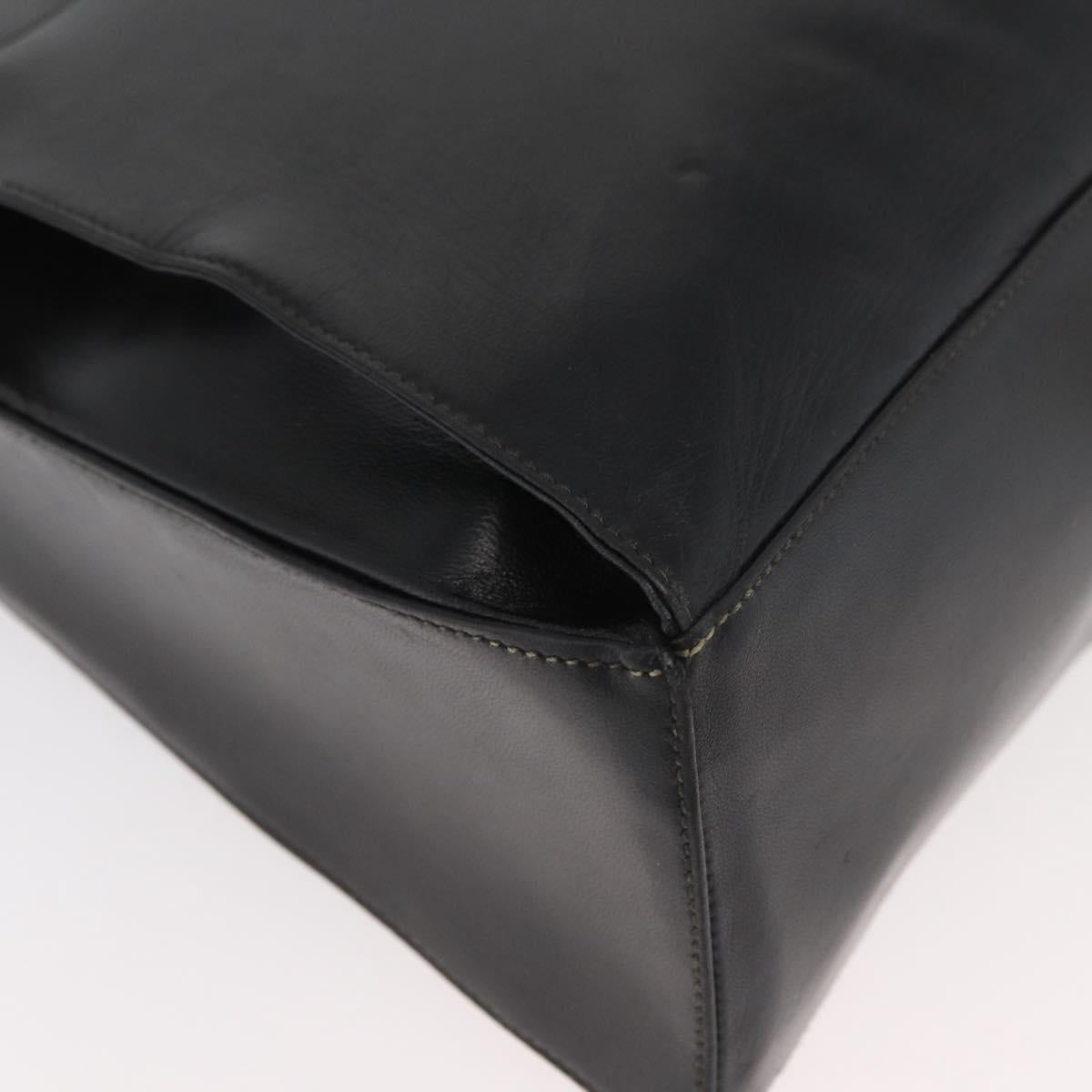 LOEWE Hand Bag Leather 2way Black Gold Auth fm5339