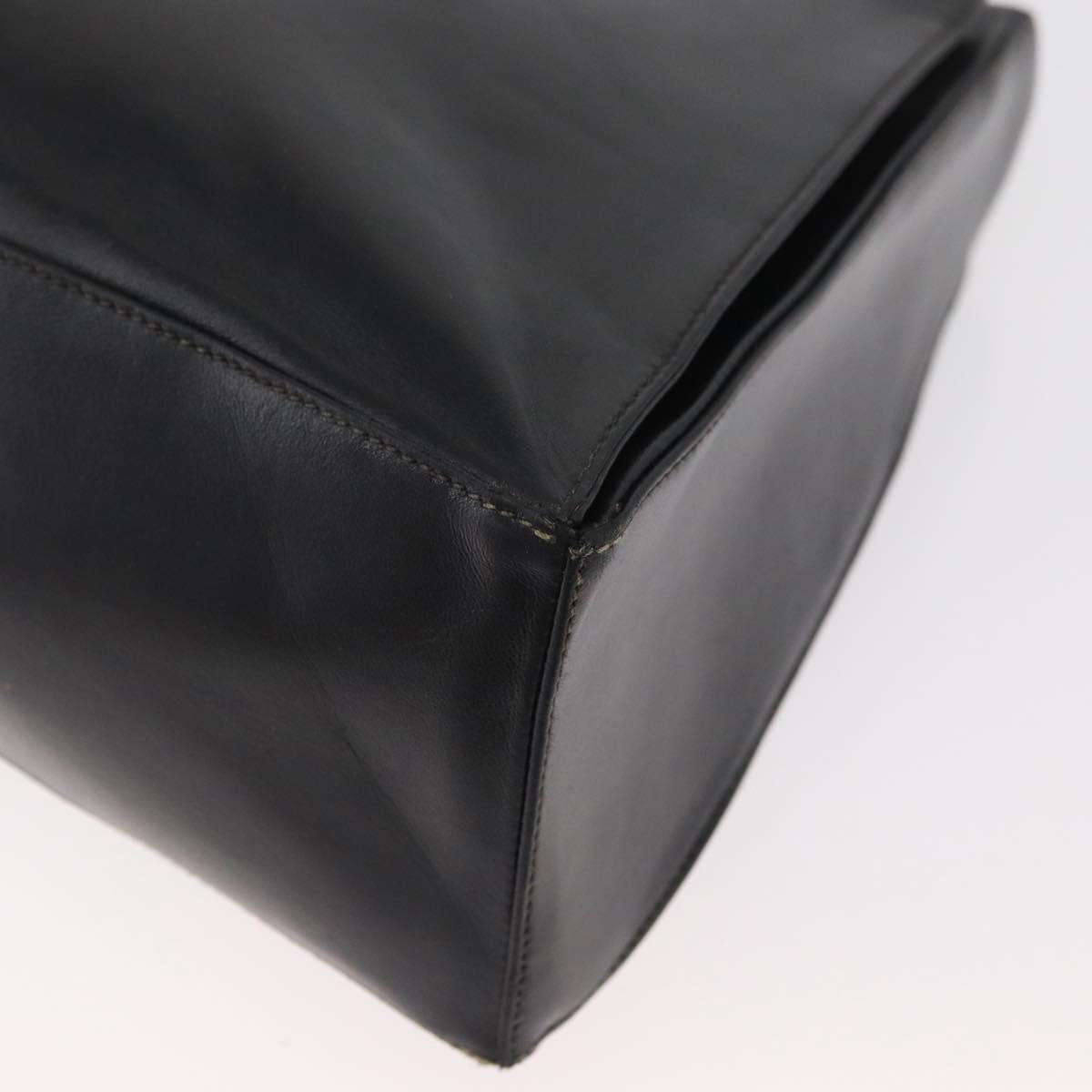 LOEWE Hand Bag Leather 2way Black Gold Auth fm5339