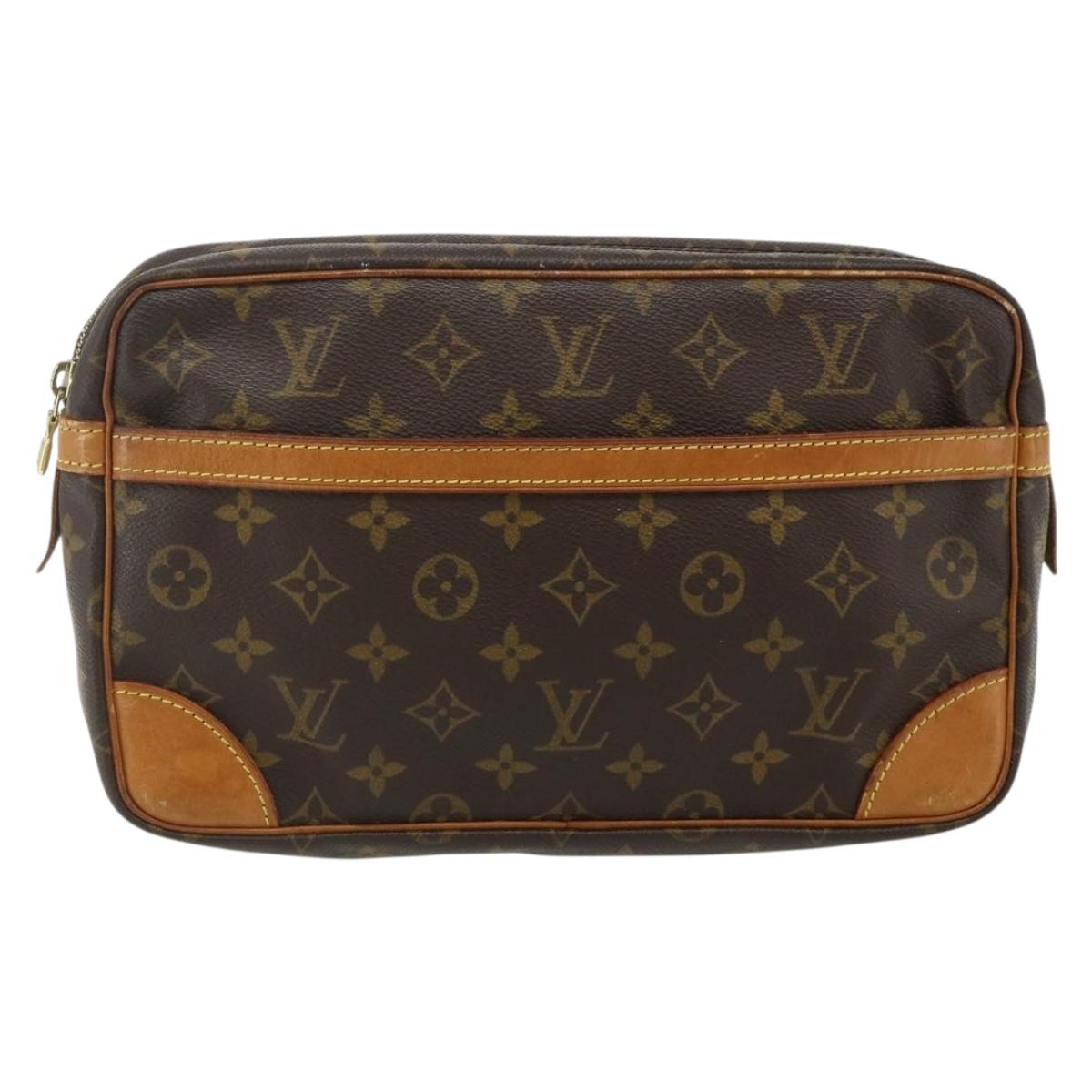 LOUIS VUITTON Monogram Compiegne 28 Clutch Bag M51845 LV Auth fm5342
