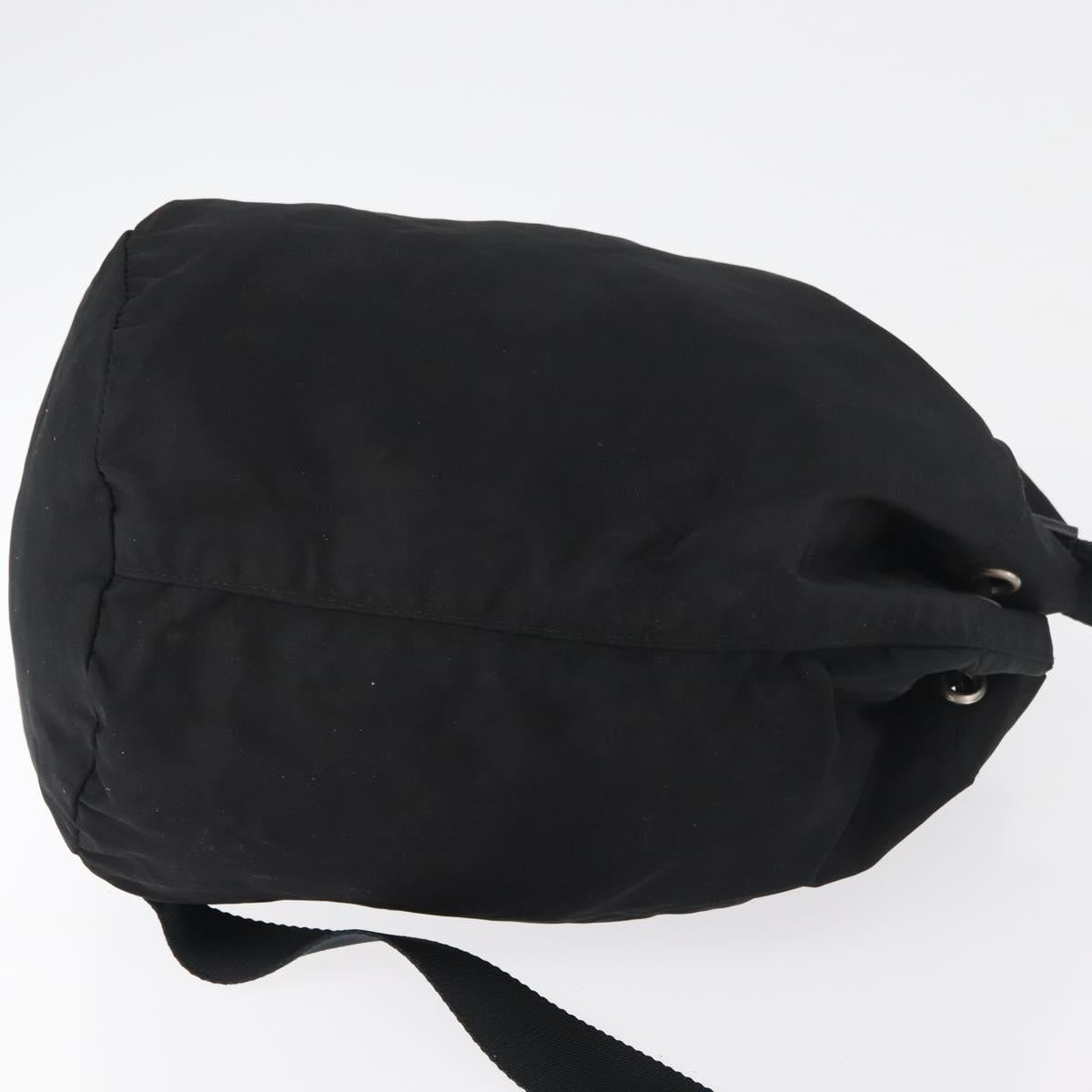 PRADA Purse Shoulder Bag Nylon Black Silver Auth fm5344