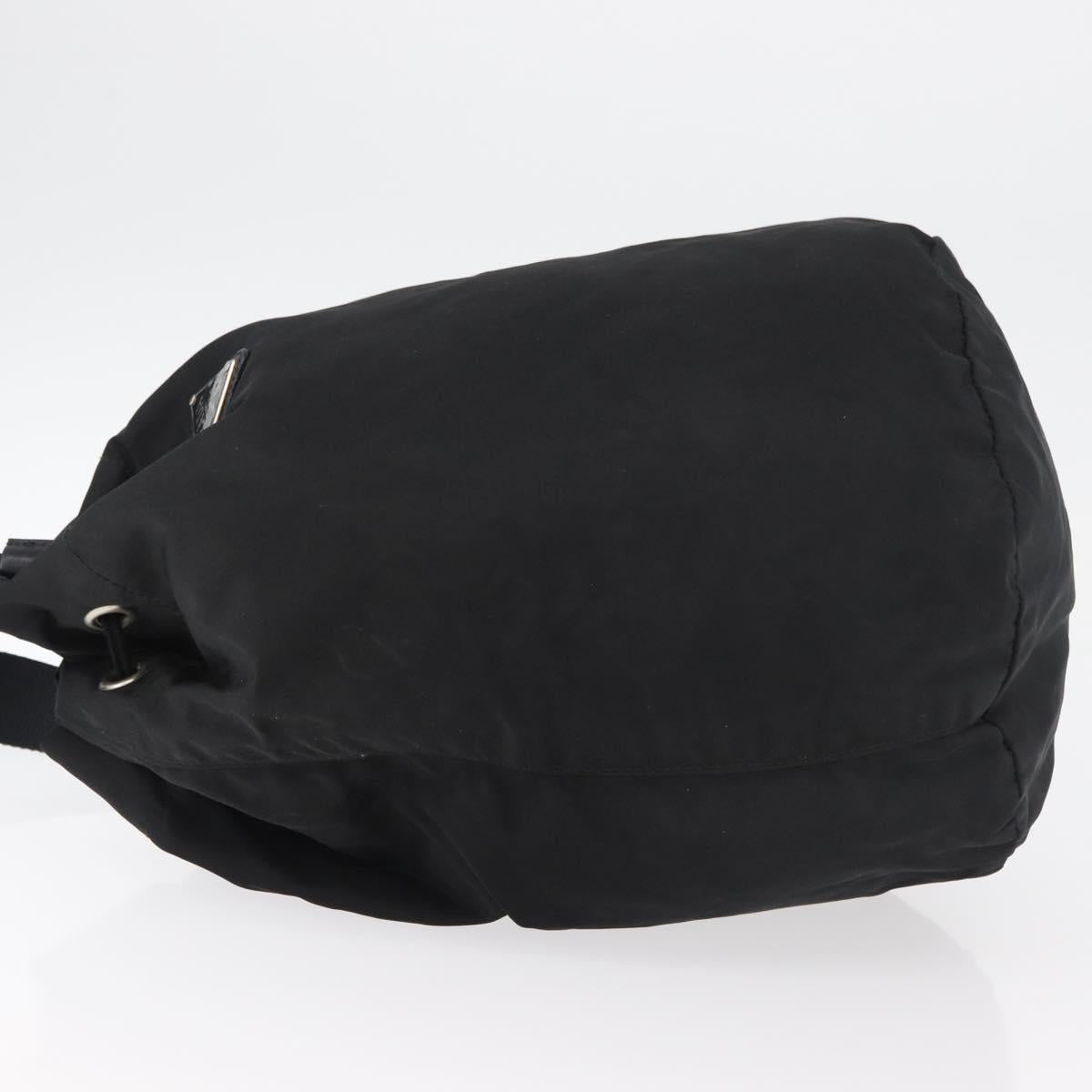 PRADA Purse Shoulder Bag Nylon Black Silver Auth fm5344